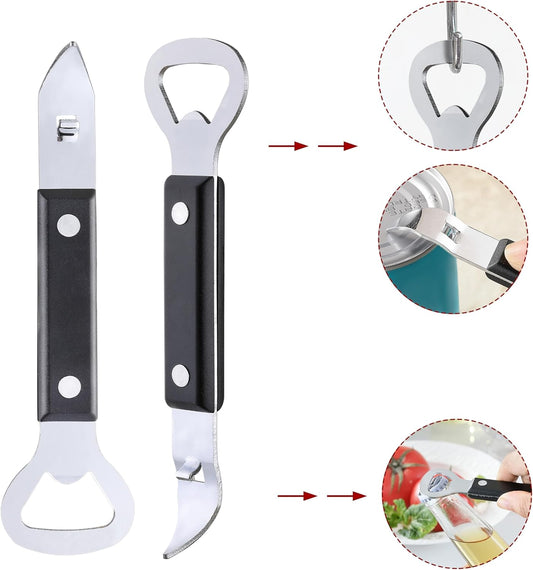 2PCS Bottle Opener, Stainless Steel Manual Can Punch Bottle Cap Beer Bottle Openers, Dishwasher Safe