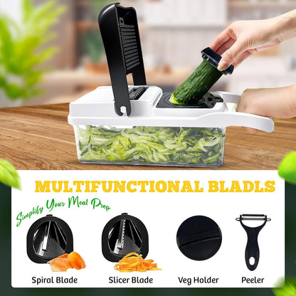 23-in-1 Vegetable Chopper & Cutter – All-in-One Food Chopper, Onion Dicer, Veggie Slicer with Stainless Steel Blades