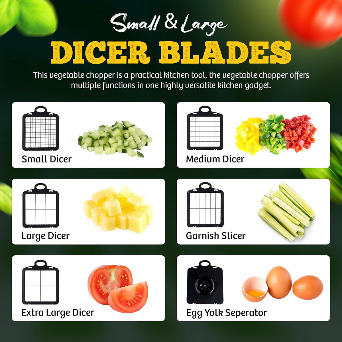 23-in-1 Vegetable Chopper & Cutter – All-in-One Food Chopper, Onion Dicer, Veggie Slicer with Stainless Steel Blades