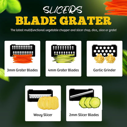 23-in-1 Vegetable Chopper & Cutter – All-in-One Food Chopper, Onion Dicer, Veggie Slicer with Stainless Steel Blades
