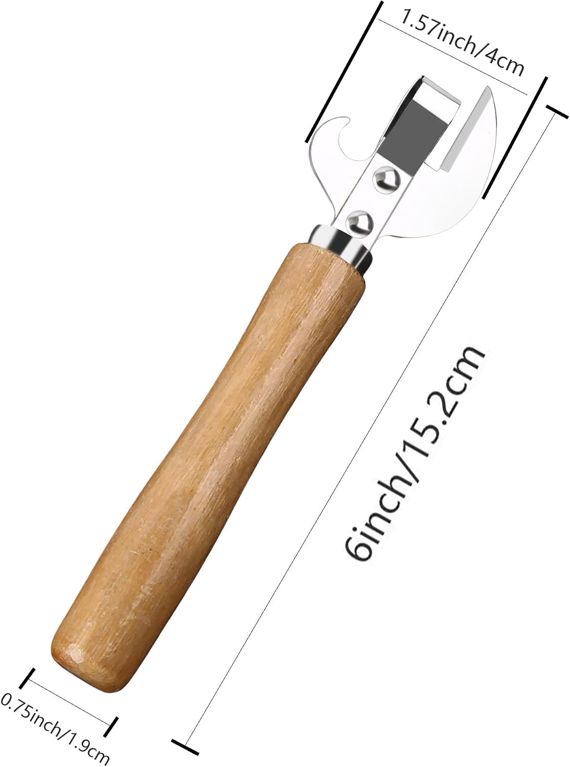 3Pcs Stainless Steel Can Opener,Traditional Smooth Edge Manual Hand Held Can Opener,Kitchen Stab Can & Tin Opener and Corkscrew for Women Gift