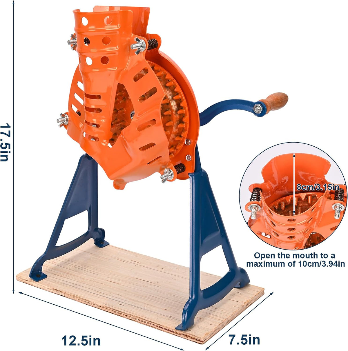 Corn Sheller Hand Crank, Steel Corn Cob Thresher with Stand