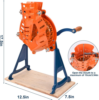 Corn Sheller Hand Crank, Steel Corn Cob Thresher with Stand