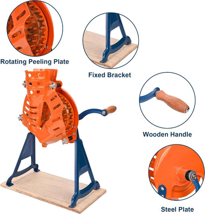 Corn Sheller Hand Crank, Steel Corn Cob Thresher with Stand