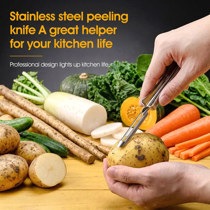 3PCS Stainless Steel Potato Peeler, Swivel Blade, Ergonomic Handle Rotary Peeling Knife, Potato Eye Remover Kitchen Vegetable Peeler for Potatoes, Carrots, Apples, Fruit - Dishwasher Safe
