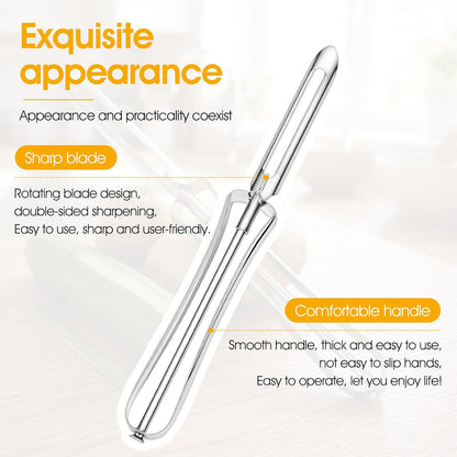 3PCS Stainless Steel Potato Peeler, Swivel Blade, Ergonomic Handle Rotary Peeling Knife, Potato Eye Remover Kitchen Vegetable Peeler for Potatoes, Carrots, Apples, Fruit - Dishwasher Safe