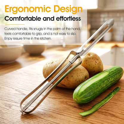 3PCS Stainless Steel Potato Peeler, Swivel Blade, Ergonomic Handle Rotary Peeling Knife, Potato Eye Remover Kitchen Vegetable Peeler for Potatoes, Carrots, Apples, Fruit - Dishwasher Safe