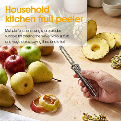 3PCS Stainless Steel Potato Peeler, Swivel Blade, Ergonomic Handle Rotary Peeling Knife, Potato Eye Remover Kitchen Vegetable Peeler for Potatoes, Carrots, Apples, Fruit - Dishwasher Safe