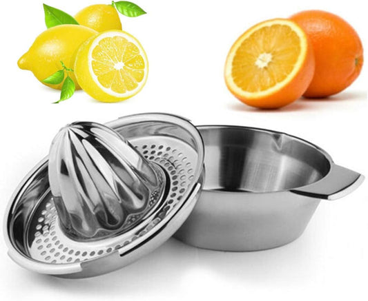 Stainless Steel Lemon Squeezer,Juicer with Bowl Container for Oranges Lemons Fruit Home Made Juice in Kitchen