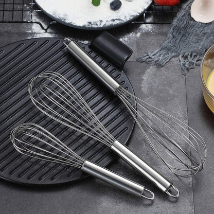 Gold Whisk Pack of 3 Stainless Steel 8",10",12", Titianium Plating Whisks for Cooking, Beater,Wire Whisk Set Kitchen Wisk (Gold)