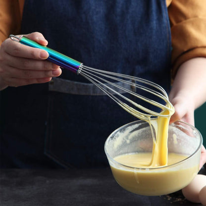 Gold Whisk Pack of 3 Stainless Steel 8",10",12", Titianium Plating Whisks for Cooking, Beater,Wire Whisk Set Kitchen Wisk (Gold)
