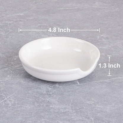 Spoon Rests for Stove Top, Ceramic Spoon Holder for Kitchen Counter, Heat-Resistant Cooking Utensil Rest, Coffee Spoon Holder, Spoon Rest for Ladles Spatula (1, White)