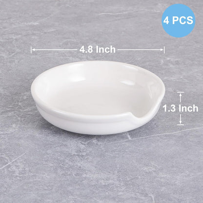 Spoon Rests for Stove Top, Ceramic Spoon Holder for Kitchen Counter, Heat-Resistant Cooking Utensil Rest, Coffee Spoon Holder, Spoon Rest for Ladles Spatula (1, White)
