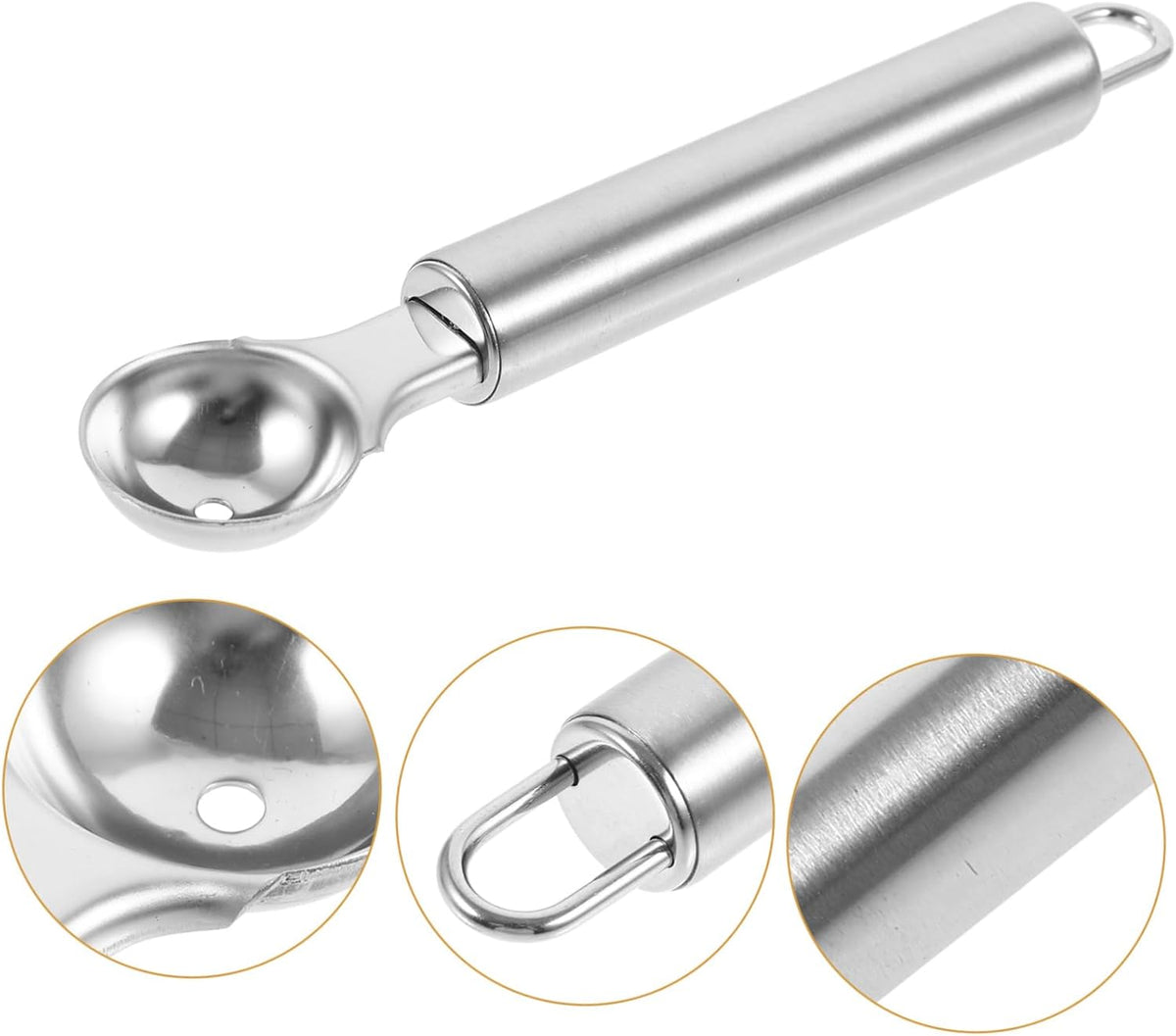 Ice Cream Accessories Round Melon Baller Stainless Steel Scoop Dessert Baller Easy Scoop