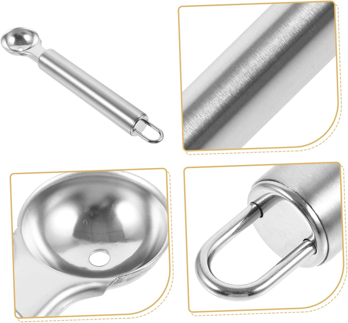 Ice Cream Accessories Round Melon Baller Stainless Steel Scoop Dessert Baller Easy Scoop