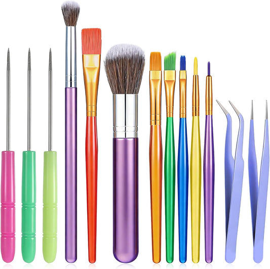 13 Pcs Cake Candy Decorating Brushes Tools, Paint Brushes Fondant Tools for Cake Baking Chocolate Sugar Cookie Decoration Cakes Brush for Luster Dust Pastry Decorating Supplies