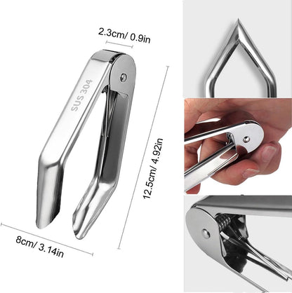 4.92 Inch 304 Stainless Steel Pineapple Eye Peeler,Potato Corer,Carrot Corer Tongs,Strawberry Huller,Metal Kitchen Gadget for Fruit and Vegetable