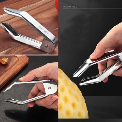 4.92 Inch 304 Stainless Steel Pineapple Eye Peeler,Potato Corer,Carrot Corer Tongs,Strawberry Huller,Metal Kitchen Gadget for Fruit and Vegetable