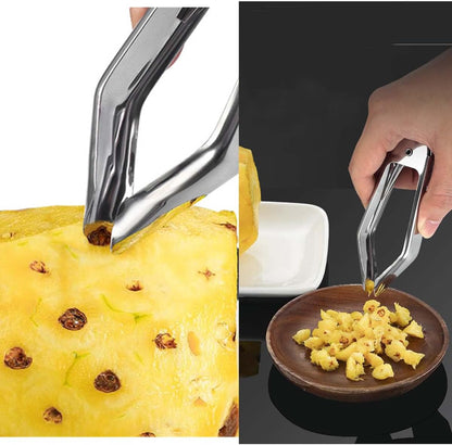 4.92 Inch 304 Stainless Steel Pineapple Eye Peeler,Potato Corer,Carrot Corer Tongs,Strawberry Huller,Metal Kitchen Gadget for Fruit and Vegetable