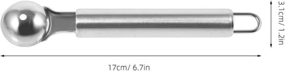 Stainless Steel Melon Baller and Ice Cream Scoop 6.7 Inch Long Handle Fruit Scooper Kitchen Dessert Watermelon Scooper Ice Cream Baller for Dig Pulp Separator