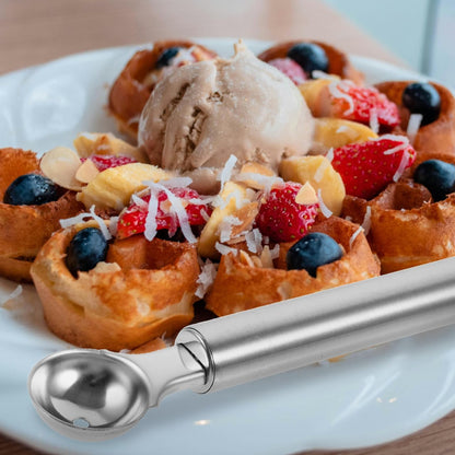Stainless Steel Melon Baller and Ice Cream Scoop 6.7 Inch Long Handle Fruit Scooper Kitchen Dessert Watermelon Scooper Ice Cream Baller for Dig Pulp Separator