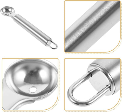 Stainless Steel Melon Baller and Ice Cream Scoop 6.7 Inch Long Handle Fruit Scooper Kitchen Dessert Watermelon Scooper Ice Cream Baller for Dig Pulp Separator