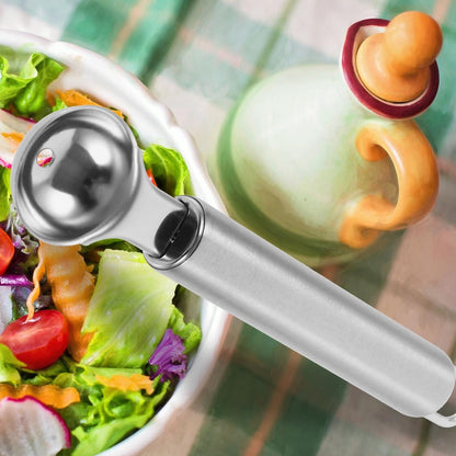 Stainless Steel Melon Baller and Ice Cream Scoop 6.7 Inch Long Handle Fruit Scooper Kitchen Dessert Watermelon Scooper Ice Cream Baller for Dig Pulp Separator