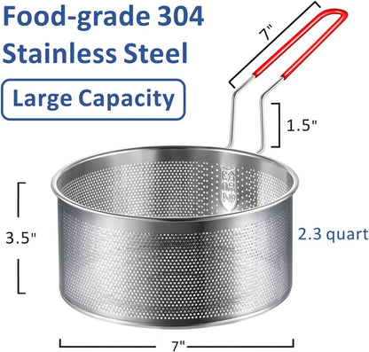 Skimmer Slotted Spoon Ladle,304 Stainless Steel Durable for Kitchen