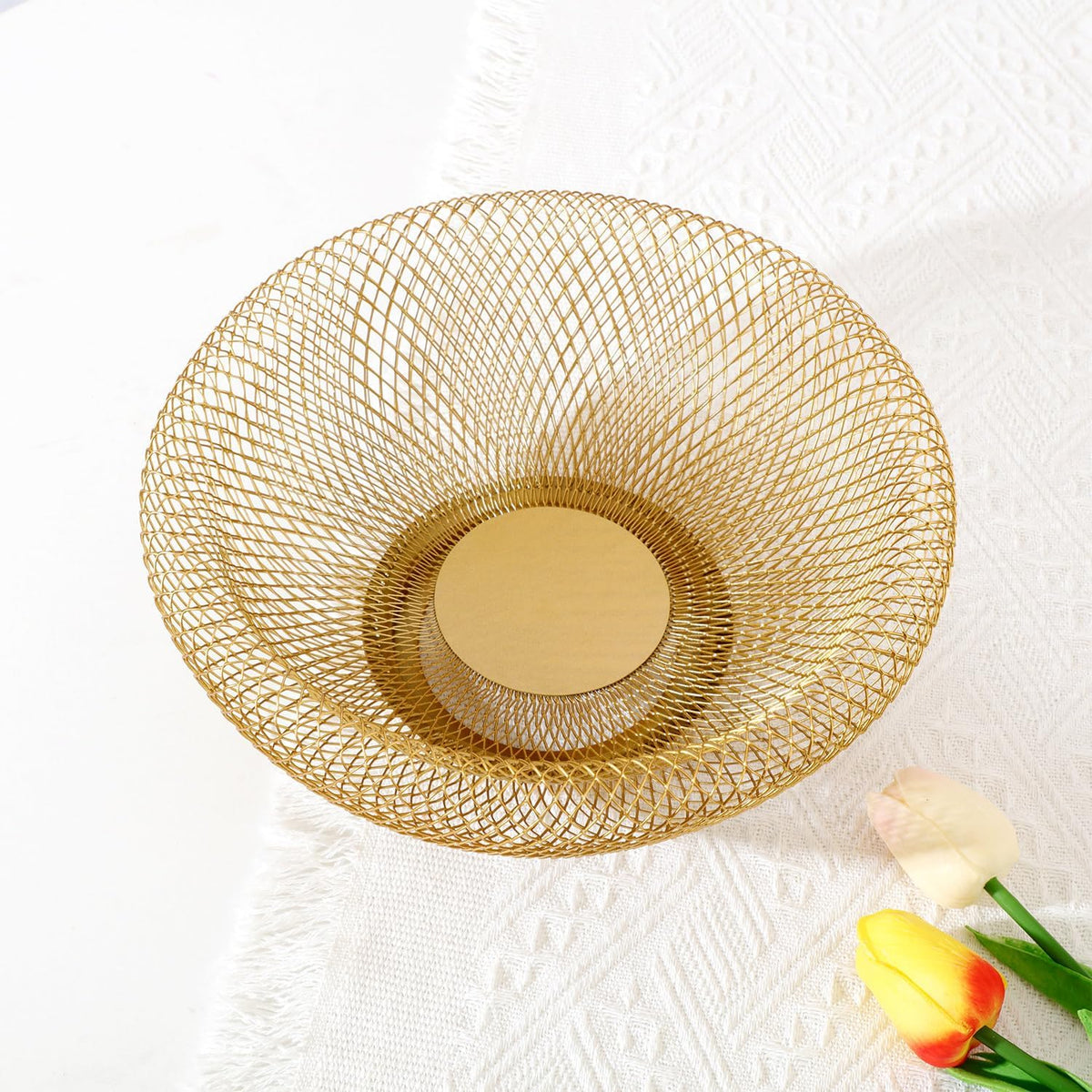 Metal Wire Woven Fruit Storage Bowl Basket for Kitchen, Large Black Mesh Fruit Stand, for Apple, Pineapple, Banana, Orange, Lemon, Pear, Strawberry, Watermelon (Black, Nomal)