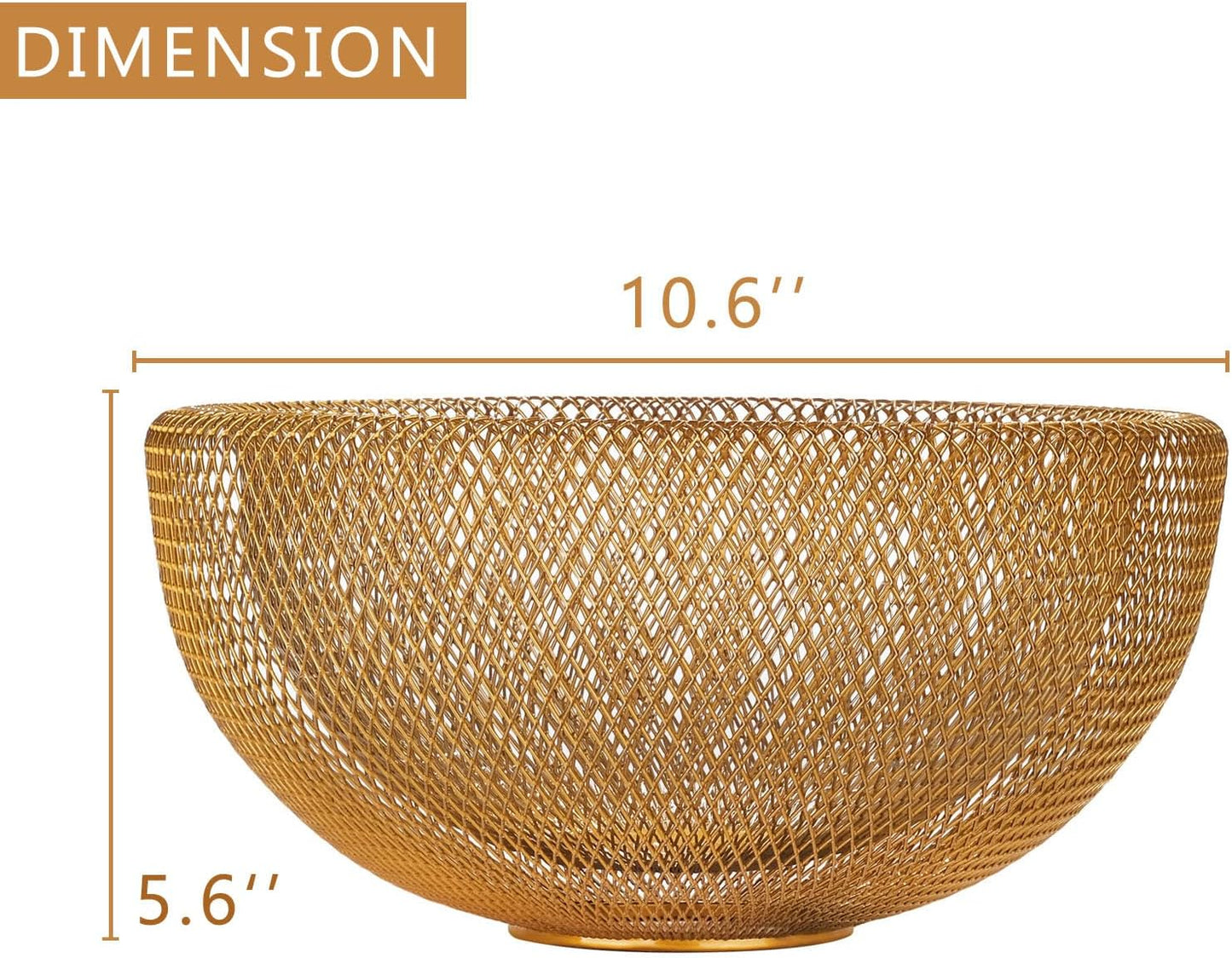 Metal Wire Woven Fruit Storage Bowl Basket for Kitchen, Large Black Mesh Fruit Stand, for Apple, Pineapple, Banana, Orange, Lemon, Pear, Strawberry, Watermelon (Black, Nomal)