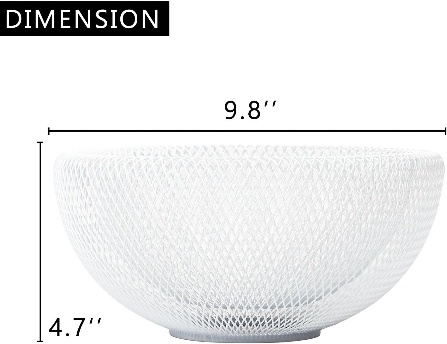 Metal Wire Woven Fruit Storage Bowl Basket for Kitchen, Large Black Mesh Fruit Stand, for Apple, Pineapple, Banana, Orange, Lemon, Pear, Strawberry, Watermelon (Black, Nomal)