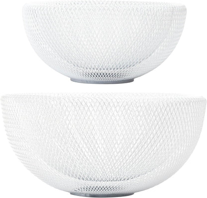 Metal Wire Woven Fruit Storage Bowl Basket for Kitchen, Large Black Mesh Fruit Stand, for Apple, Pineapple, Banana, Orange, Lemon, Pear, Strawberry, Watermelon (Black, Nomal)