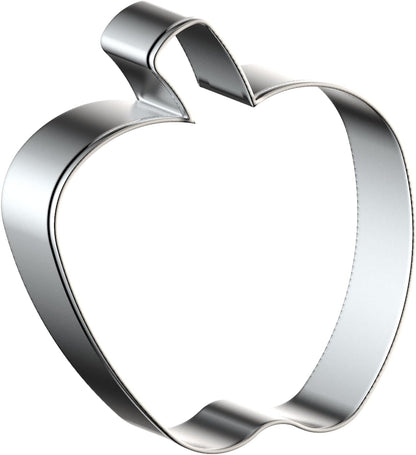 Apple Cookie Cutter Set Large Small Mini - 5 inch, 4 inch, 3 inch, 2 inch - 4 Piece Fruit Cookie Cutters Shapes Fondant Biscuit Clay Mold- Stainless Steel