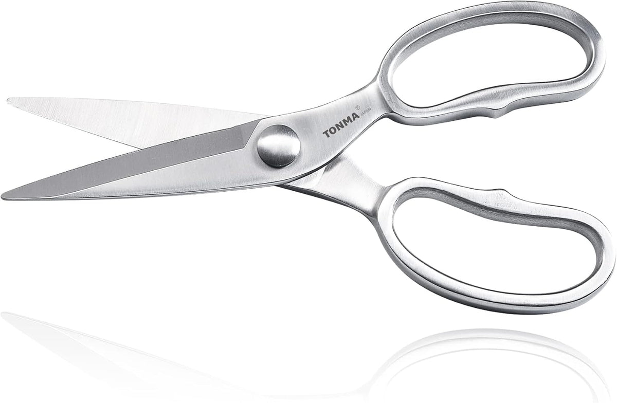 TONMA Kitchen Scissors for Food [Made in Japan] All-Purpose Kitchen Shears | 100% Japanese High Carbon Steel, Ultra-Sharp 4.0 mm Thickened Blades, Effortless Cutting, Ergonomic Ambidextrous