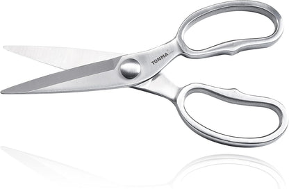 TONMA Kitchen Scissors for Food [Made in Japan] All-Purpose Kitchen Shears | 100% Japanese High Carbon Steel, Ultra-Sharp 4.0 mm Thickened Blades, Effortless Cutting, Ergonomic Ambidextrous