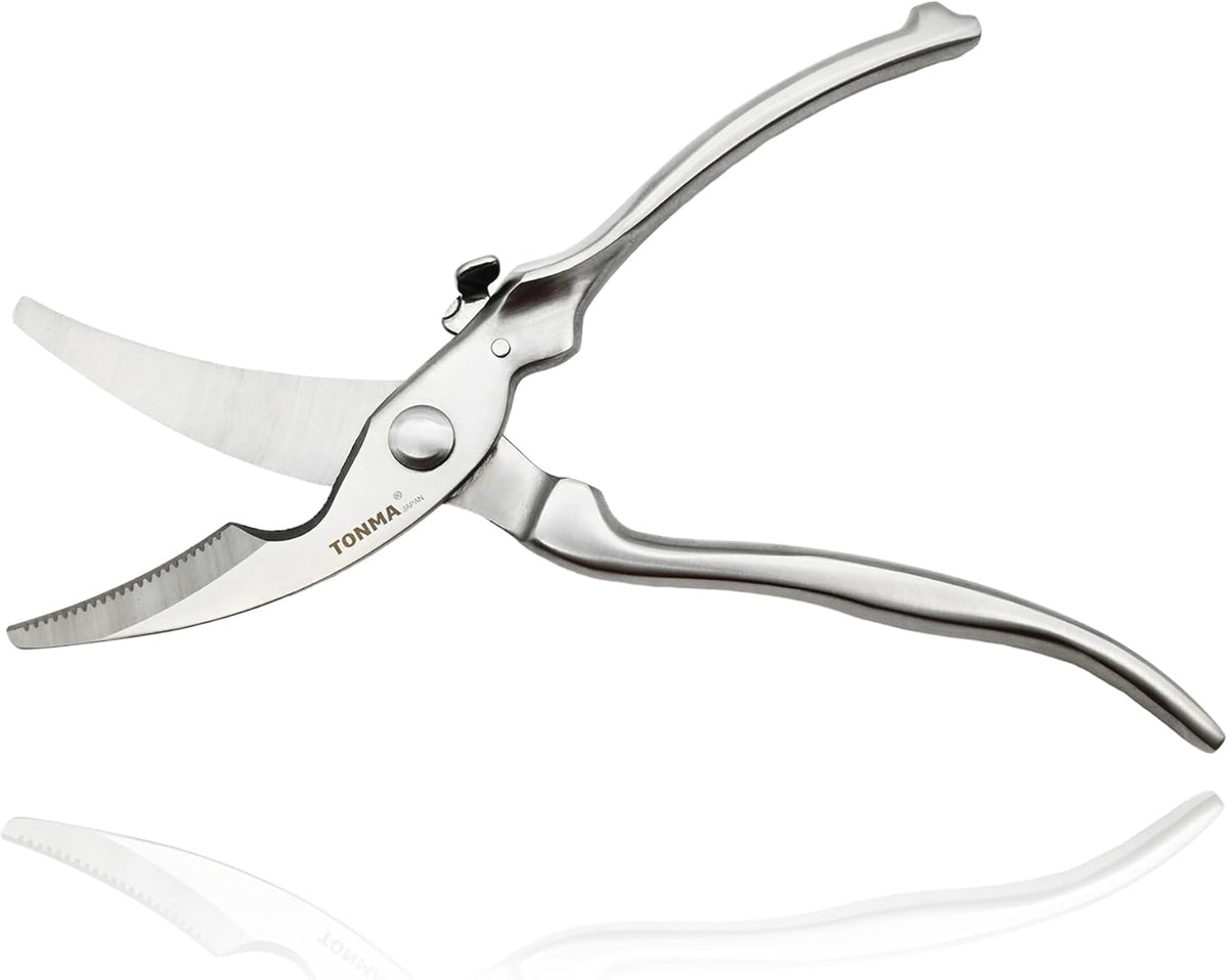 TONMA Kitchen Scissors for Food [Made in Japan] All-Purpose Kitchen Shears | 100% Japanese High Carbon Steel, Ultra-Sharp 4.0 mm Thickened Blades, Effortless Cutting, Ergonomic Ambidextrous