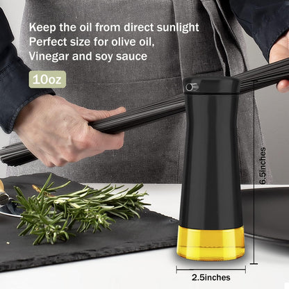 Black Oil And Vinegar Dispenser Set - 2 Pack Oil Dispenser Bottle for Kitchen with No-Drip - Black Kitchen Decor and Accessories for Home Restaurants Weddings
