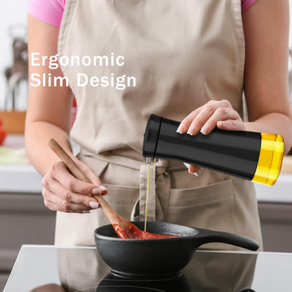 Black Oil And Vinegar Dispenser Set - 2 Pack Oil Dispenser Bottle for Kitchen with No-Drip - Black Kitchen Decor and Accessories for Home Restaurants Weddings
