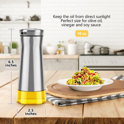 Black Oil And Vinegar Dispenser Set - 2 Pack Oil Dispenser Bottle for Kitchen with No-Drip - Black Kitchen Decor and Accessories for Home Restaurants Weddings