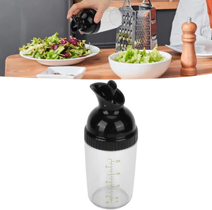 Salad Dressing Shaker 200ml Leakproof ABS-PP Seal for Soy Sauce Vinaigrette Oil Vinegar, One-Hand Flip Pour Operation, Home Kitchen, Office Fridge, Picnics