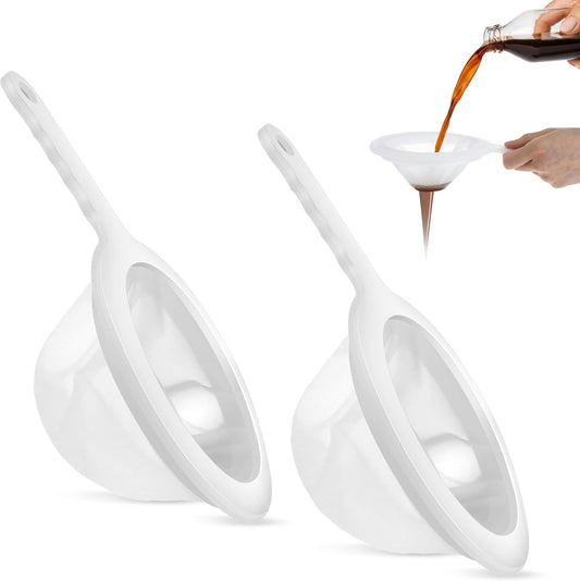2 PCS Small Fine Mesh Strainer, Plastic Strainers Fine Mesh for Kitchen with Handle, Juice Strainers After Juicing, Soft Nylon Small Strainer for Coffee, Milk, Soy Milk, Juice(120 Mesh)