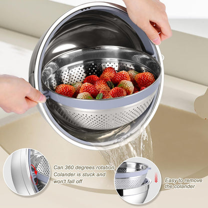 Mixing Bowl with Colander, 4-1 Bowl with Lids & 3Pcs Nesting Graters