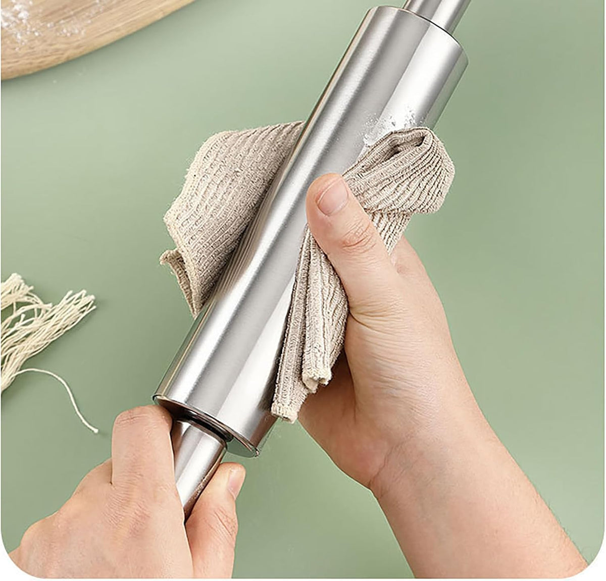 Rolling Pin, 11.8 Inch Stainless Steel for Kneading the Dough of Baking Bread, Pizza, Cookie, Noodles (S)