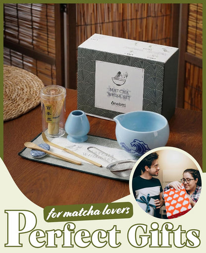 Matcha Whisk Set Gifts, 8 Pcs Ceramic Matcha Kit Set Includes Matcha Bowl, Matcha Whisk and Holder, Bamboo Spoon and Scoop, Scoop Rest, Sifter and Tea Towel - Sunflower