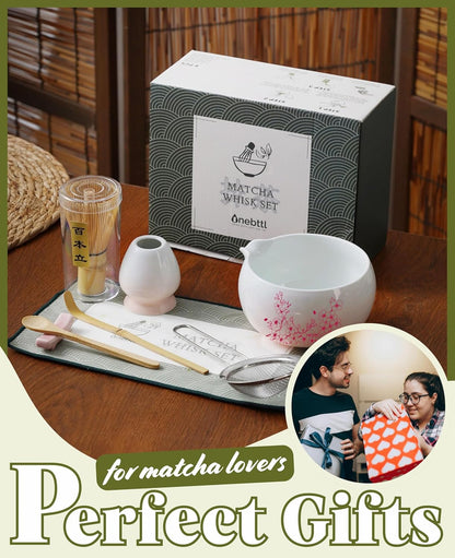 Matcha Whisk Set Gifts, 8 Pcs Ceramic Matcha Kit Set Includes Matcha Bowl, Matcha Whisk and Holder, Bamboo Spoon and Scoop, Scoop Rest, Sifter and Tea Towel - Sunflower