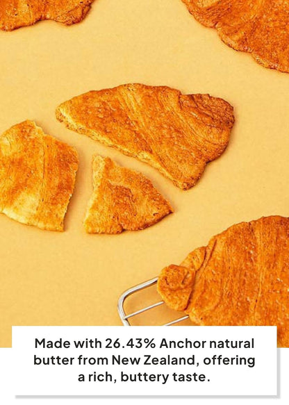 Korean Food Flat Croissant Snack Original, Crispy Butter Bites, 10 Pack