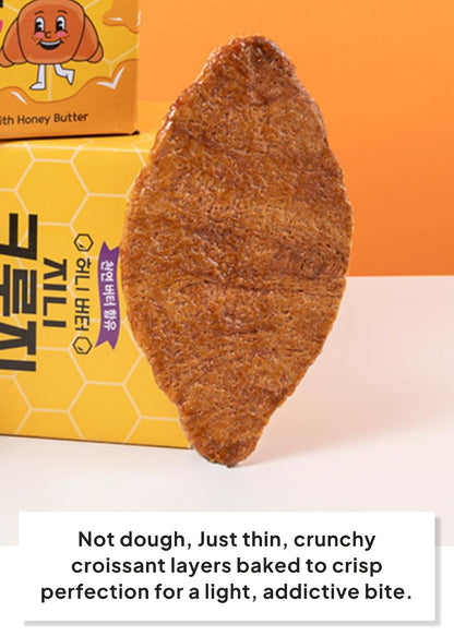 Korean Food Flat Croissant Snack Original, Crispy Butter Bites, 10 Pack