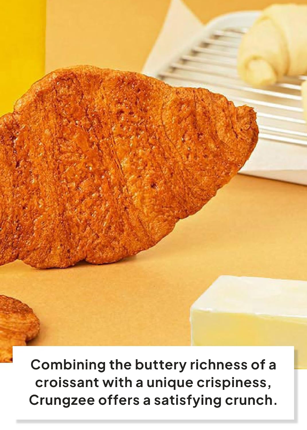 Korean Food Flat Croissant Snack Original, Crispy Butter Bites, 10 Pack