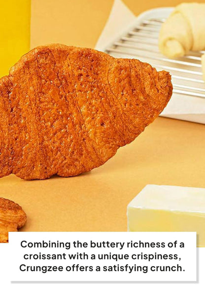 Korean Food Flat Croissant Snack Original, Crispy Butter Bites, 10 Pack