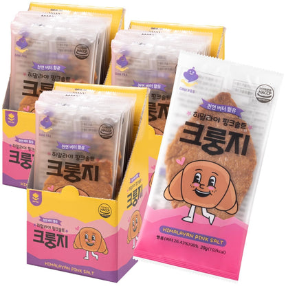 Korean Food Flat Croissant Snack Original, Crispy Butter Bites, 10 Pack